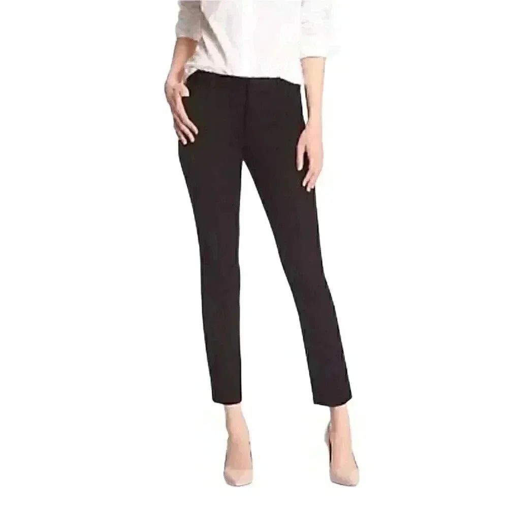 Banana Republic Women's Sloan Black Poly/Cotton/Spandex Slim Ankle Pants